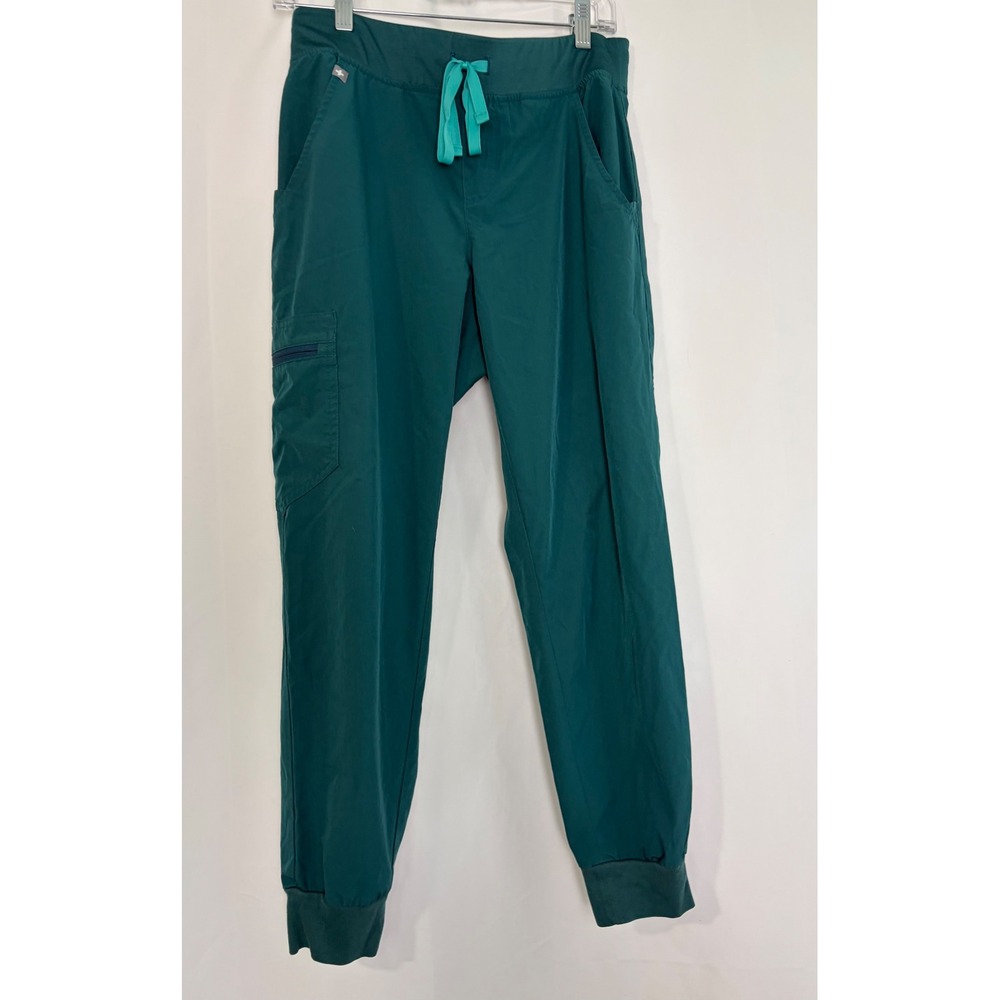 FIGS Zamora Jogger Scrub Pants Green Womens Medium Petite Health Care hospital